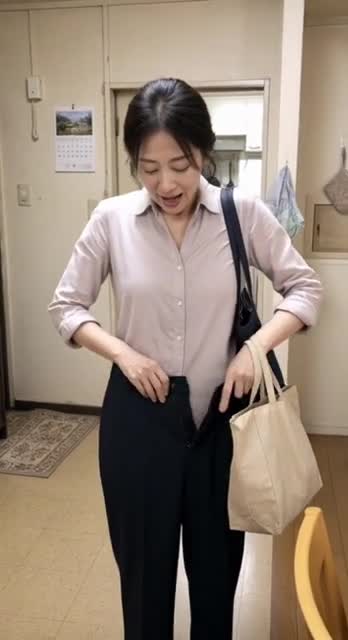 仕事が終わり帰宅したお母さん